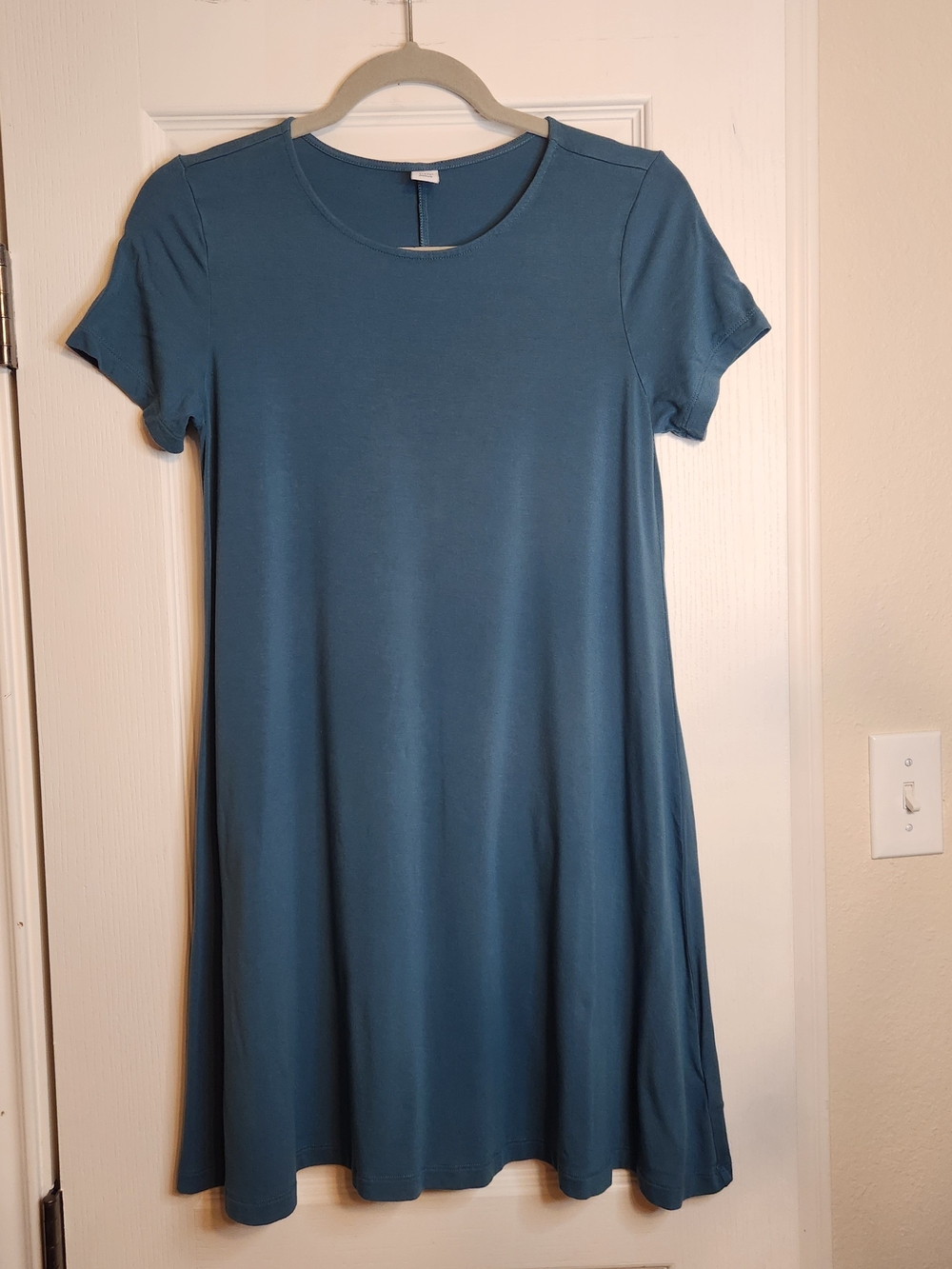 Old Navy Teal Short-Sleeve Midi Swing Dress